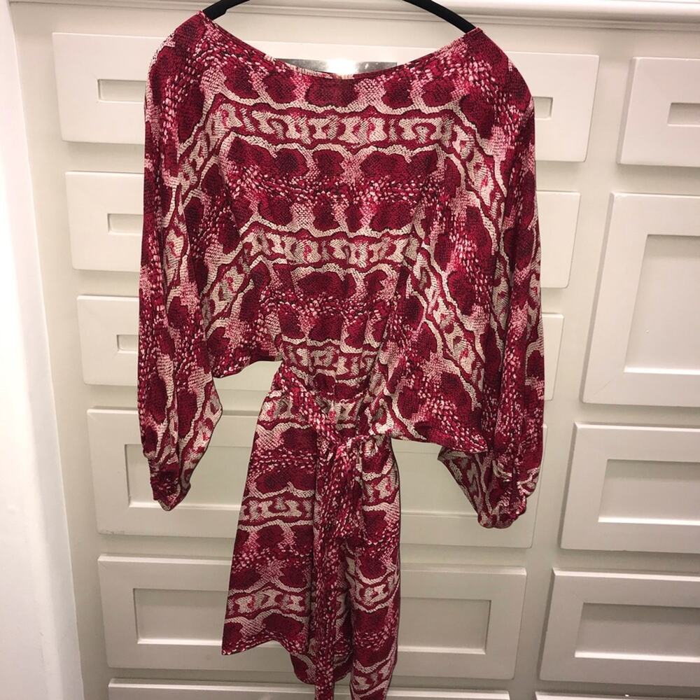 Parker Snakeskin Red Dress Small